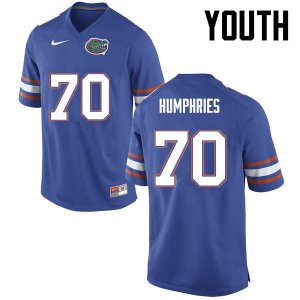 Youth Florida Gators #70 D.J. Humphries NCAA Nike Blue Authentic Stitched College Football Jersey VXW5862VI